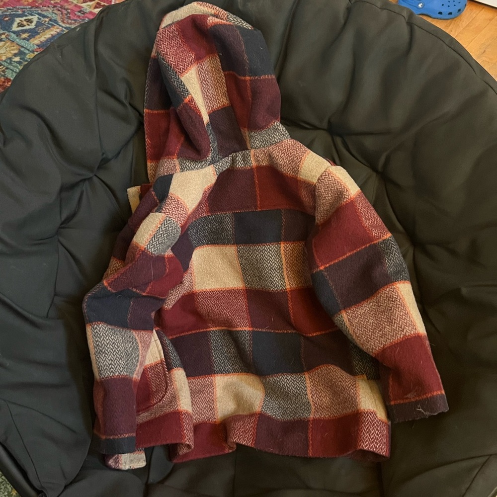Cat and jack size 4/5 tartan plaid pea coat - Picture 2 of 4